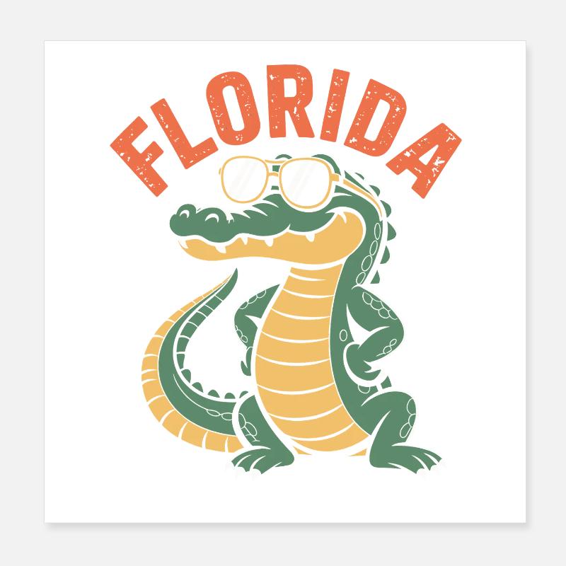 Alligator de Floride Poster 20 x 20 cm