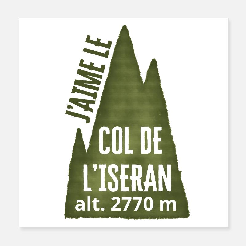 COL DE L’ISERAN ALT 2770 Meter Poster 20x20 cm
