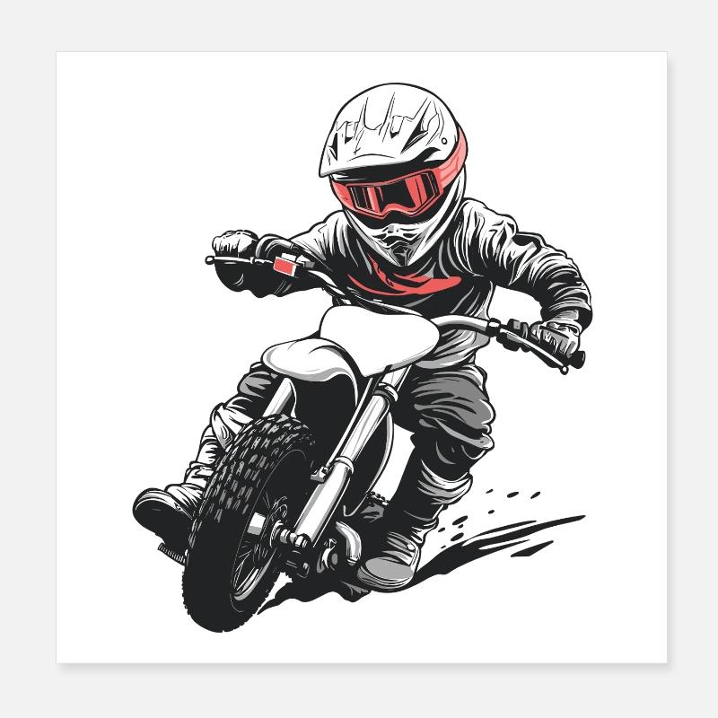 Conception de motocross aventureuse pour le sport automobile Poster 20 x 20 cm