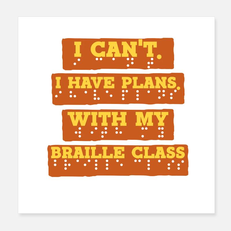 Braille Lehrer Blindenschrift Braille Class Poster 20x20 cm