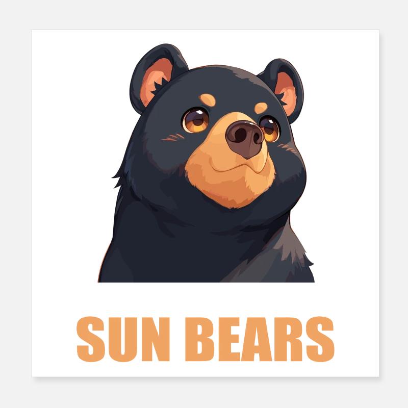 Ours du Soleil Ours Malais Poster 20 x 20 cm