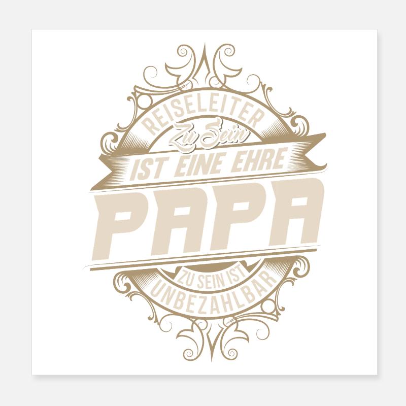 Papa guide touristique Poster 20 x 20 cm