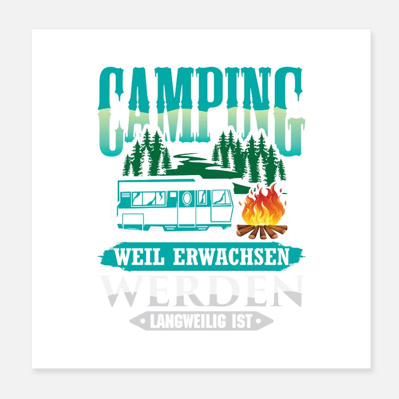 Camper Camping Wohnwagen Spruch Poster 20x20 cm