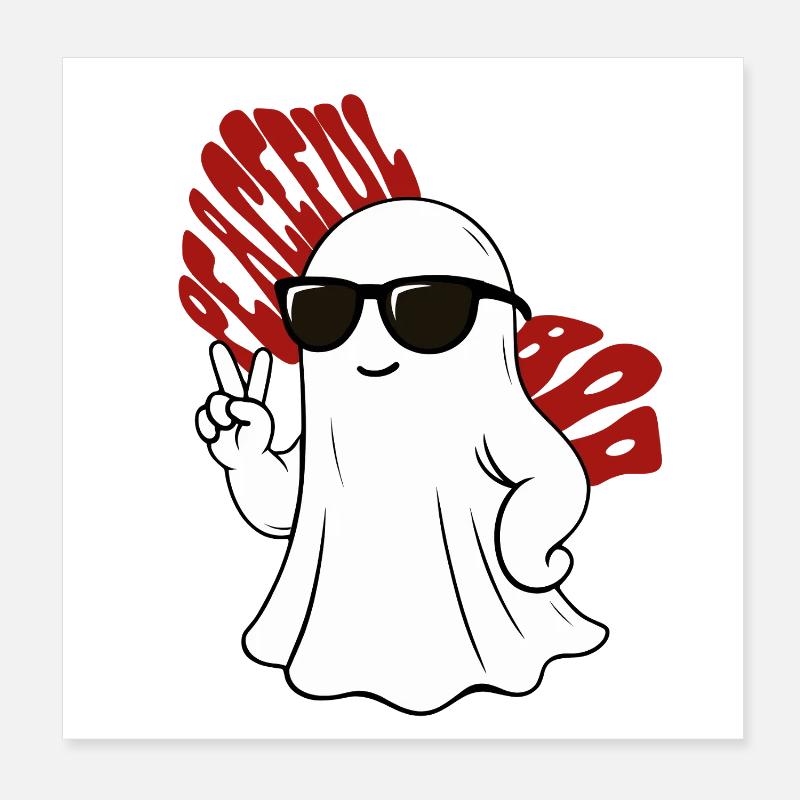 Fantôme décontracté avec lunettes de soleil Poster 20 x 20 cm