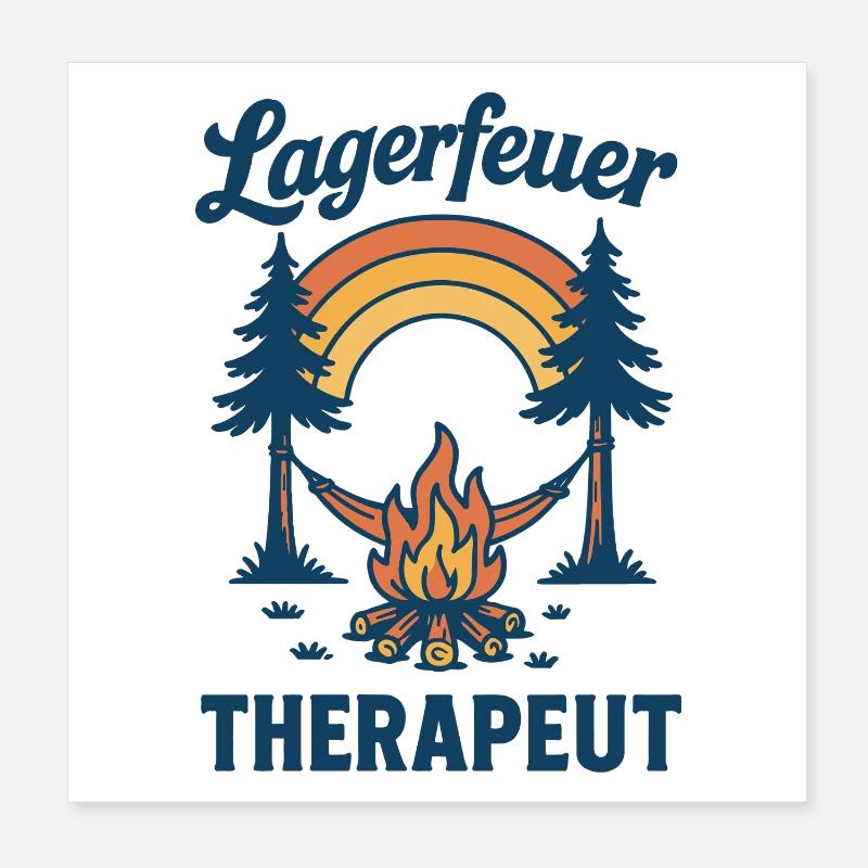 Campfire Therapist Camper Design pour le camping Poster 20 x 20 cm