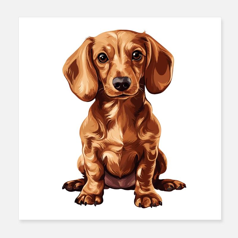 Teckel mignon avec du charme Poster 20 x 20 cm