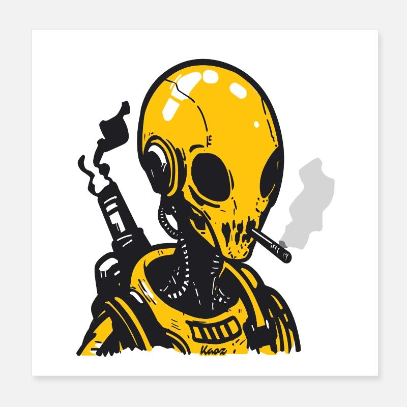 Futuristisches Schädel Astronaut Design Poster 20x20 cm