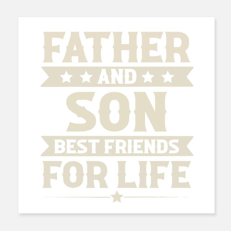 Vater Und Sohn Poster 20x20 cm