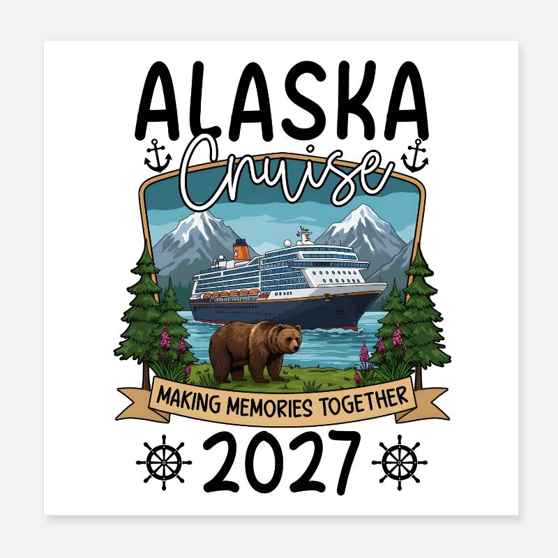 Croisière aventureuse avec un ours Poster 20 x 20 cm