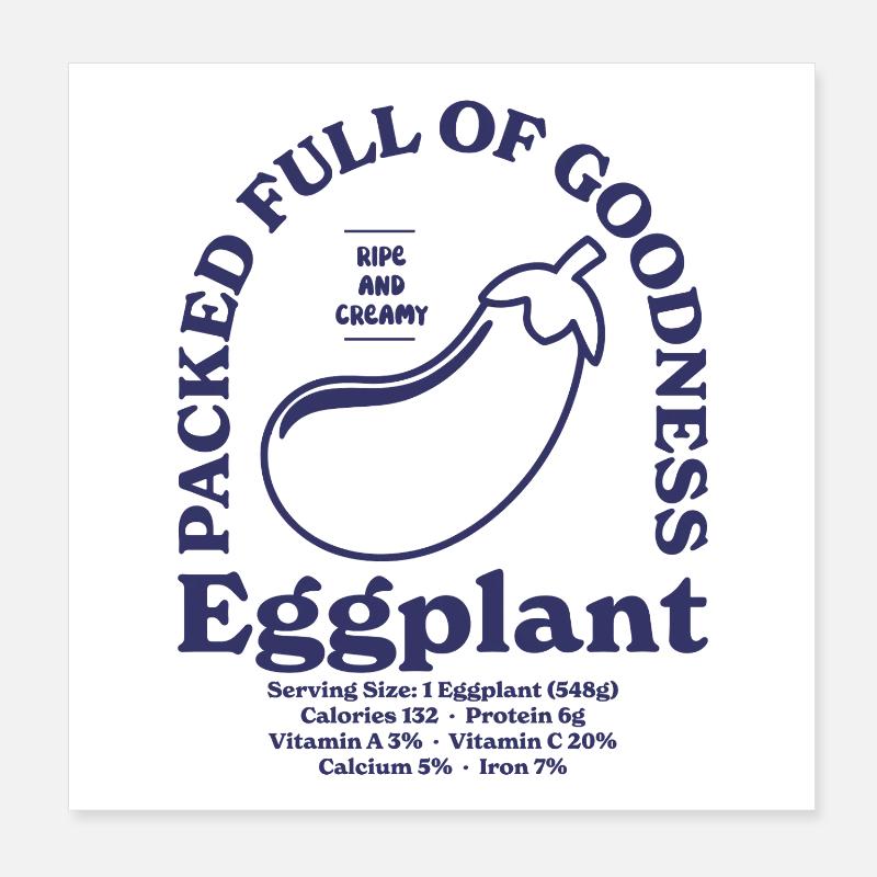 Eggplant Poster 8" x 8" (20x20 cm)