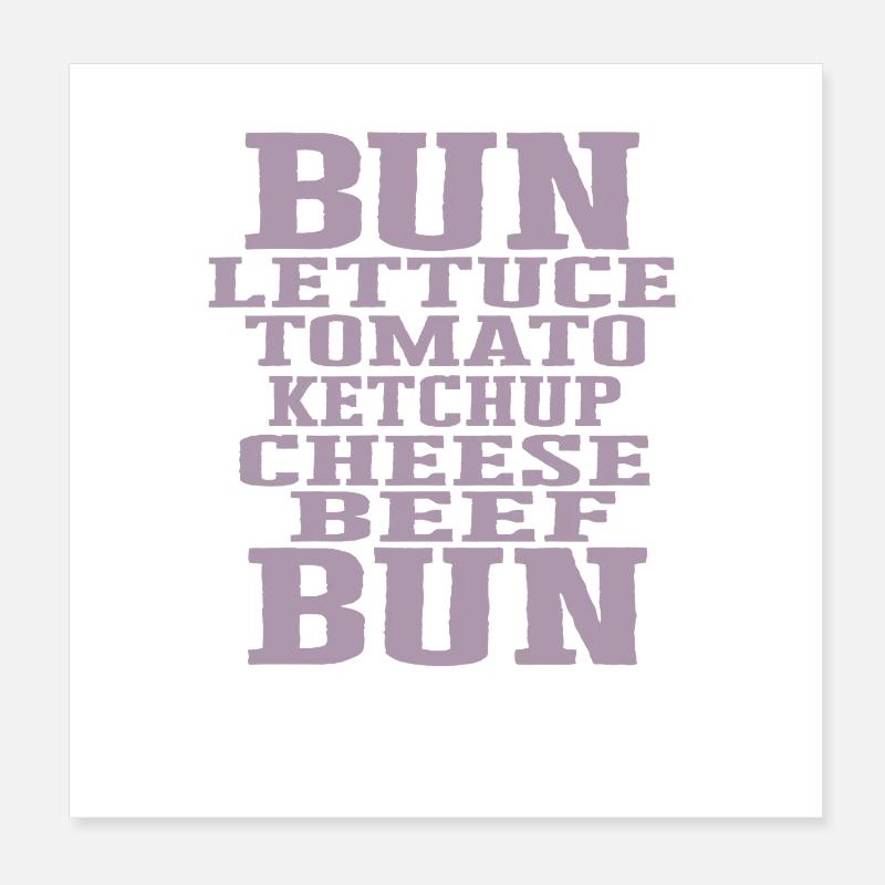 Leckere Burger mit Fleisch Tomate Käse Ketchup Poster 20x20 cm