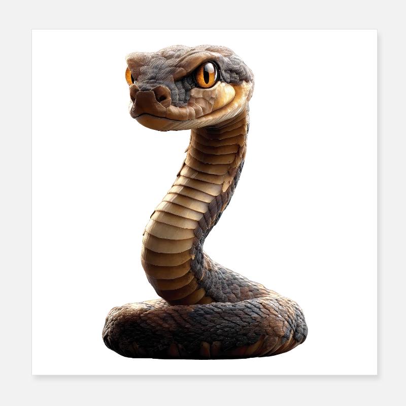 Schlange Python Kobra Klapperschlange Schlangen Poster 20x20 cm
