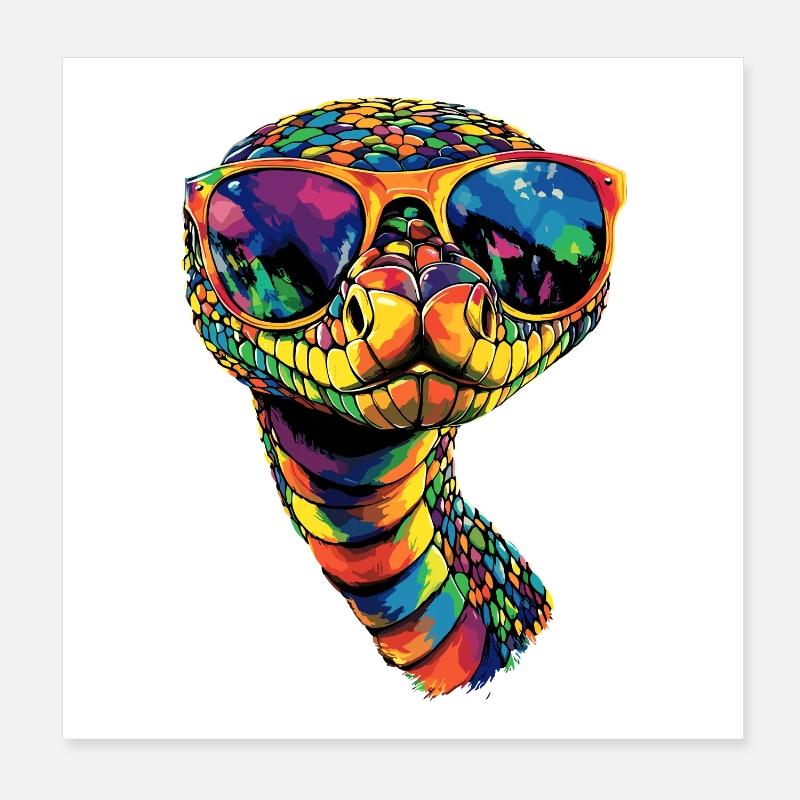 serpent, python, cobra, serpent à sonnettes, serpents Poster 20 x 20 cm