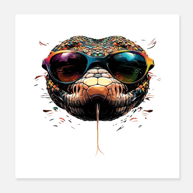 Schlange Python Kobra Klapperschlange Schlangen Poster 20x20 cm