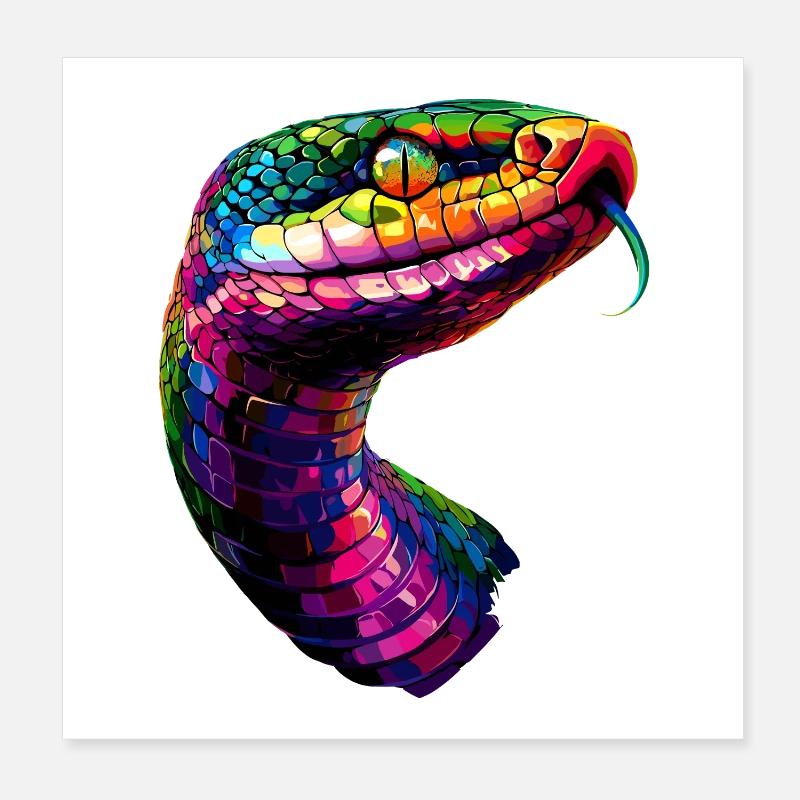 Schlange Python Kobra Klapperschlange Schlangen Poster 20x20 cm
