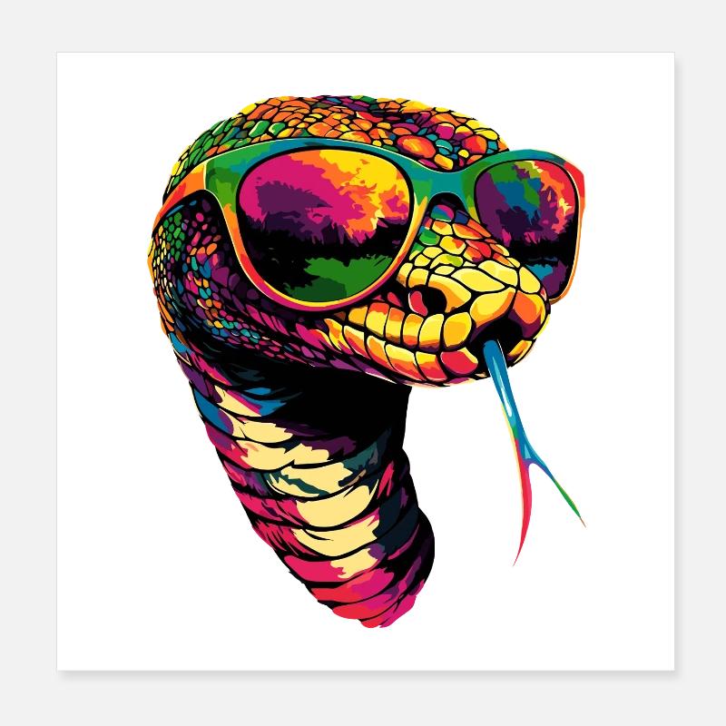 snake, python, cobra, rattlesnake, snakes Poster 8" x 8" (20x20 cm)