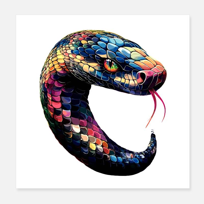 snake, python, cobra, rattlesnake, snakes Poster 8" x 8" (20x20 cm)