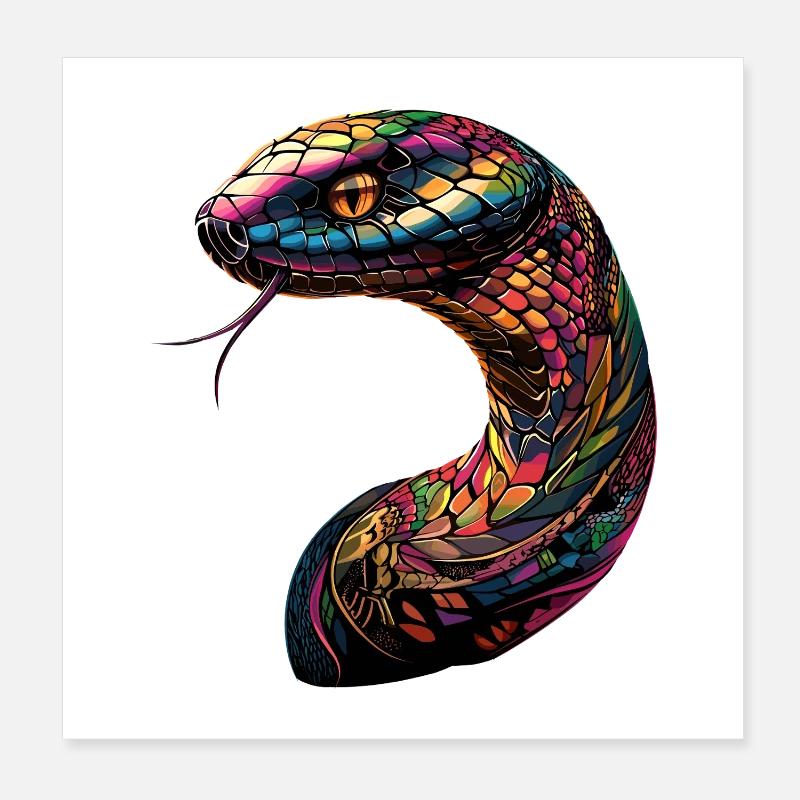 snake, python, cobra, rattlesnake, snakes Poster 8" x 8" (20x20 cm)