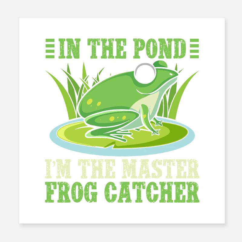 Frog Catcher In The Pond Master Catcher Frog Poster 8" x 8" (20x20 cm)