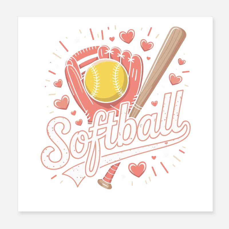 Softball Poster 20x20 cm