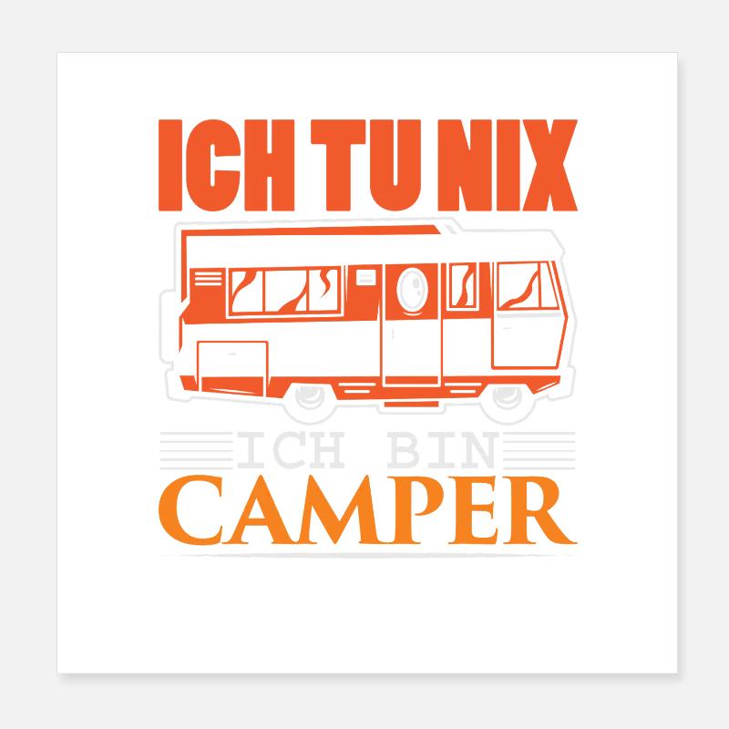 Camper Camping Caravane Dicton Poster 20 x 20 cm