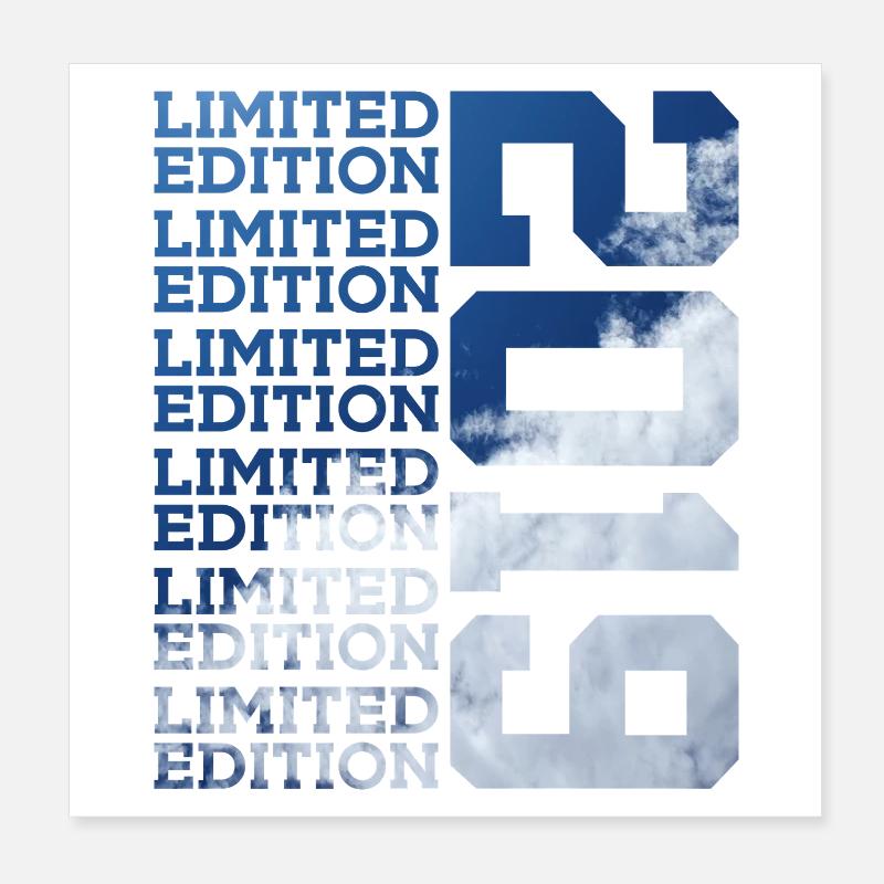 7 JAHRE LIMITED EDITION 2019 7. GEBURTSTAG Poster 20x20 cm