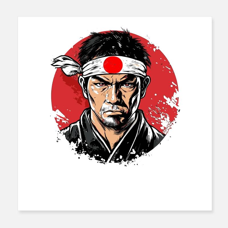 Japanischer Samurai-Krieger Poster 20x20 cm