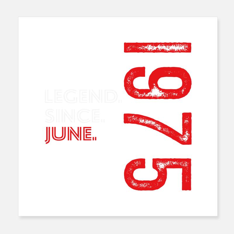 Juni 1975 Vintage Retro Geburtstagsgeschenk Poster 20x20 cm