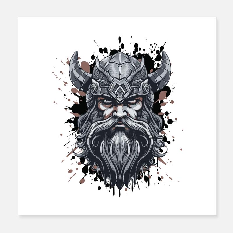 Wikinger Kopf Poster 20x20 cm