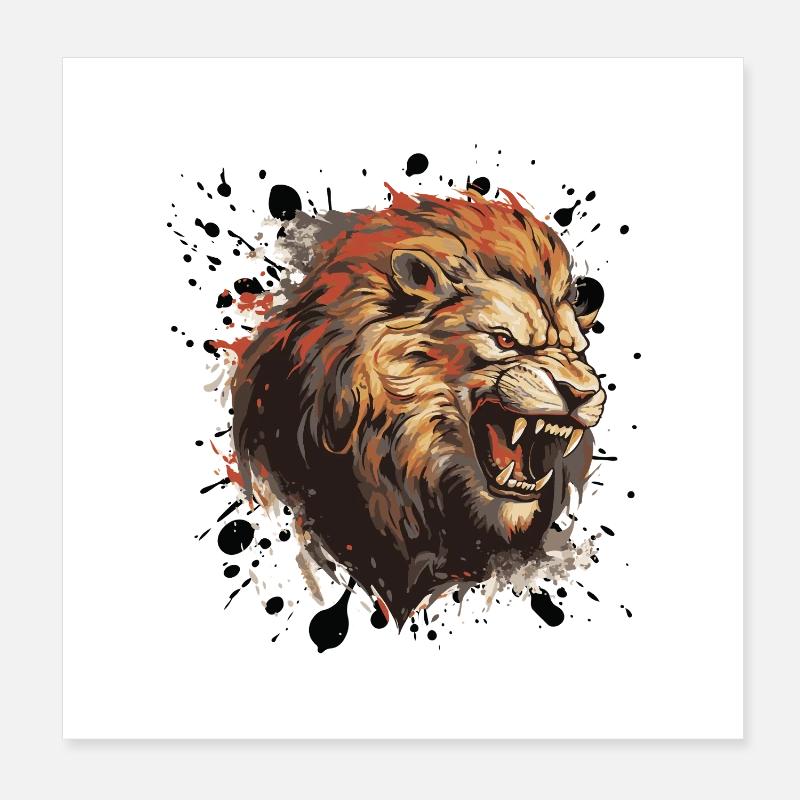 Lion Poster 20 x 20 cm