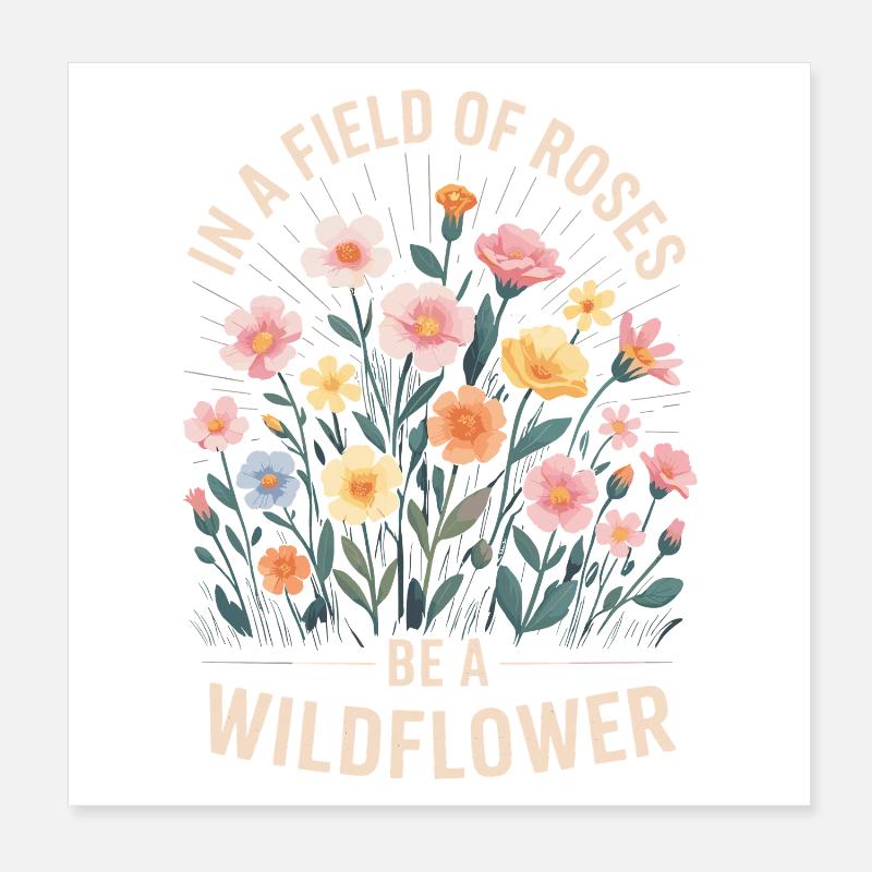 Fleurs sauvages dans le champ Poster 20 x 20 cm