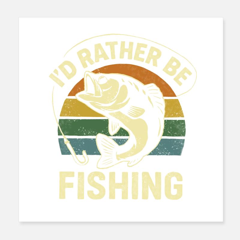 Poisson pêcheur avec humour Dire Poster 20 x 20 cm