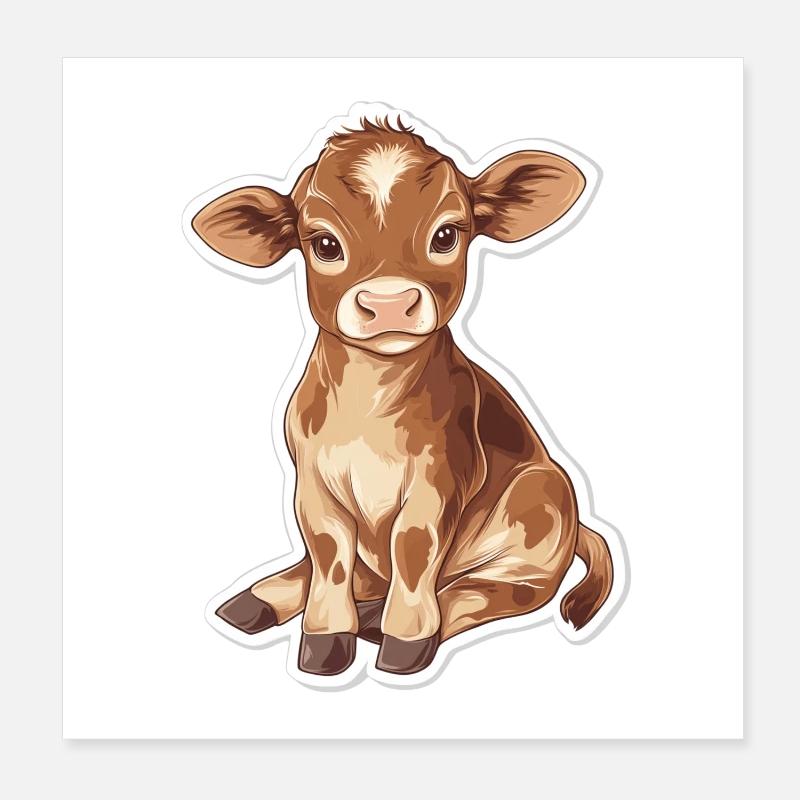 Kuh Poster 20x20 cm