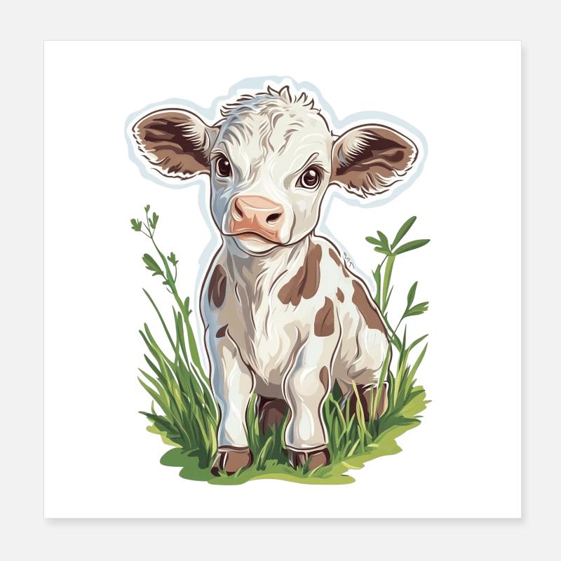 Vache Poster 20 x 20 cm