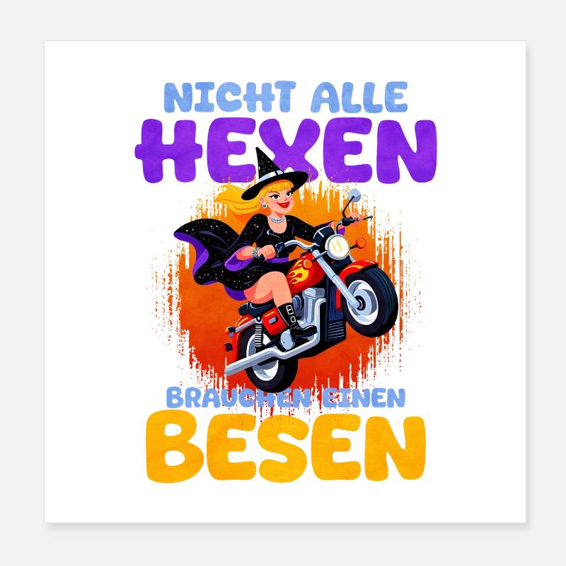 Hexen Motorrad Spaß Spruch Poster 20x20 cm