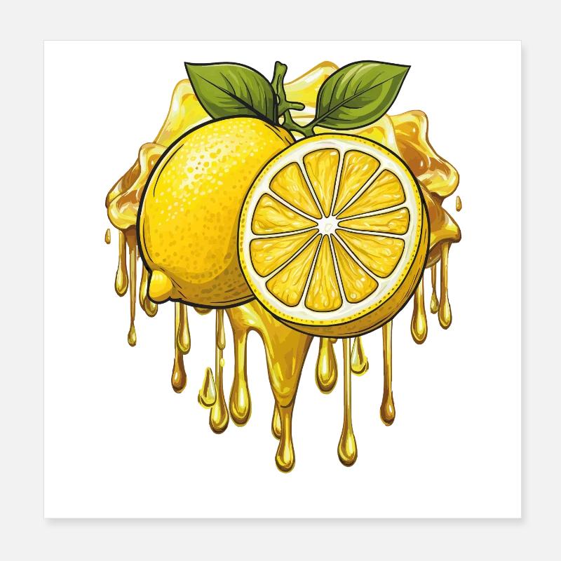 ZITRONE Poster 20x20 cm