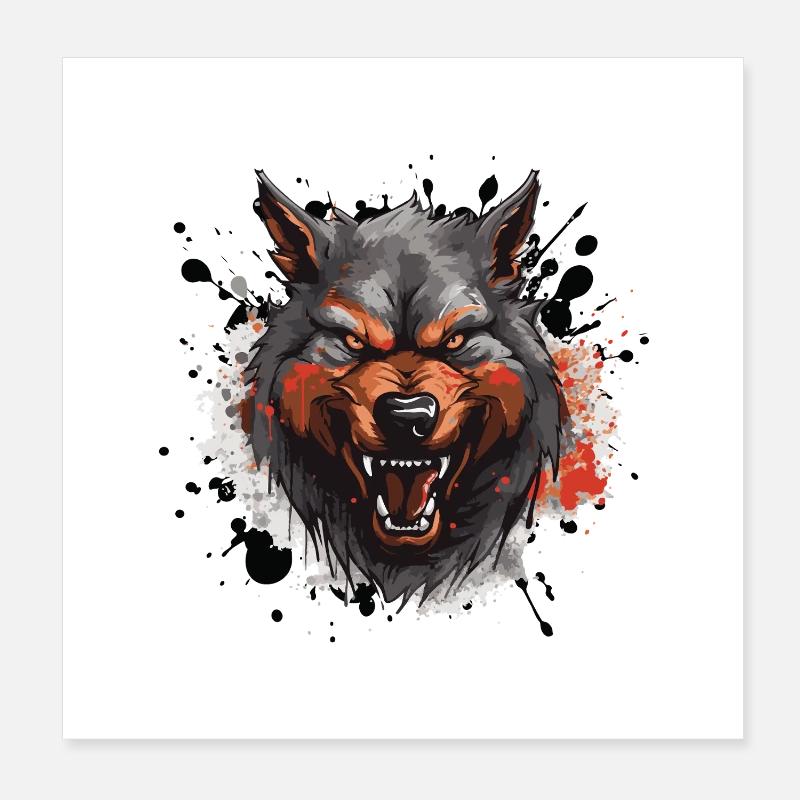 Wolf Animal Poster 8" x 8" (20x20 cm)