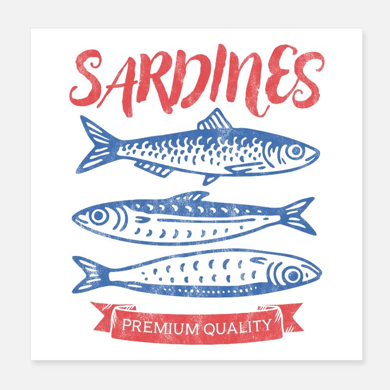 Sardinen Poster 20x20 cm