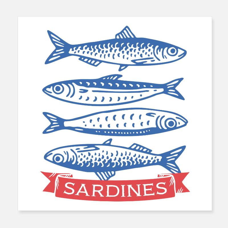 Sardines Poster 8" x 8" (20x20 cm)