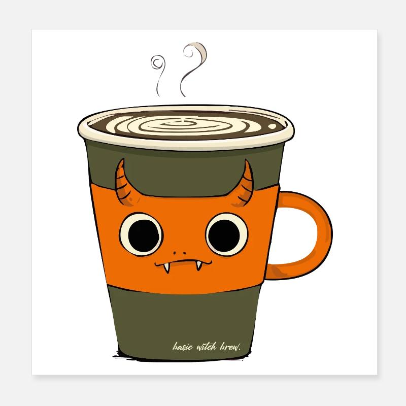 Basic Witch Brew | Funny Demon Coffee Mug Poster 8" x 8" (20x20 cm)