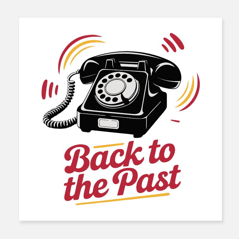Retro Wählscheibentelefon Nostalgie Design Poster 20x20 cm