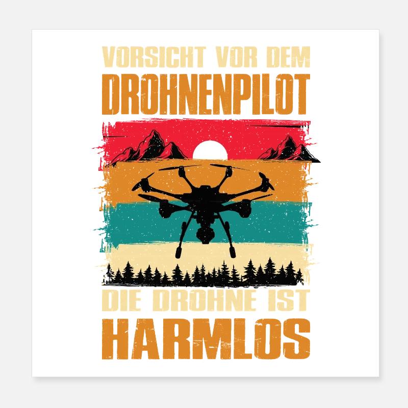 Drone Pilot Accessories Drone Pilot Drone Gift Poster 8" x 8" (20x20 cm)