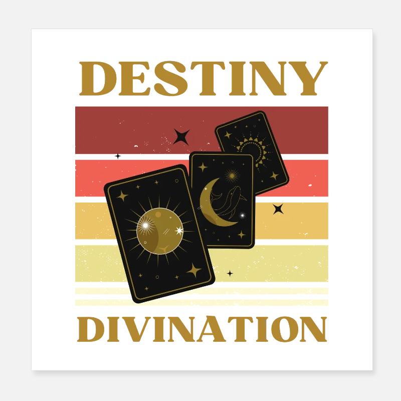 DESTIN ET TAROT DIVINATION Poster 20 x 20 cm