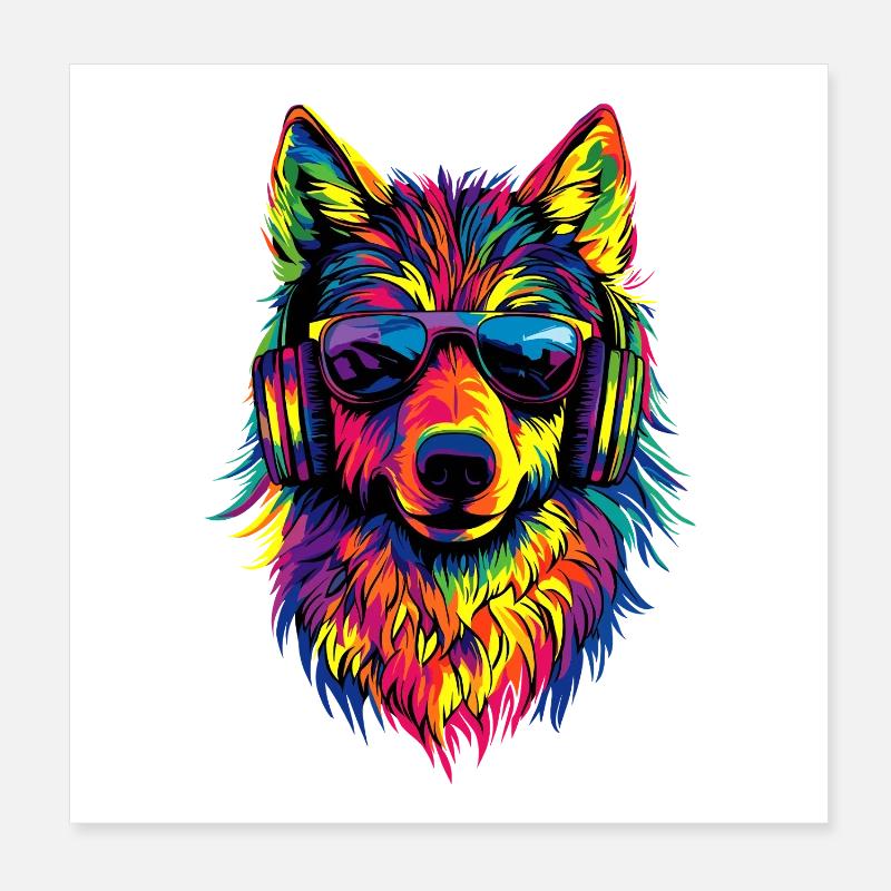 Wolf Love Wolves Wolf Pack Wolfhound Wild Wolf Poster 8" x 8" (20x20 cm)