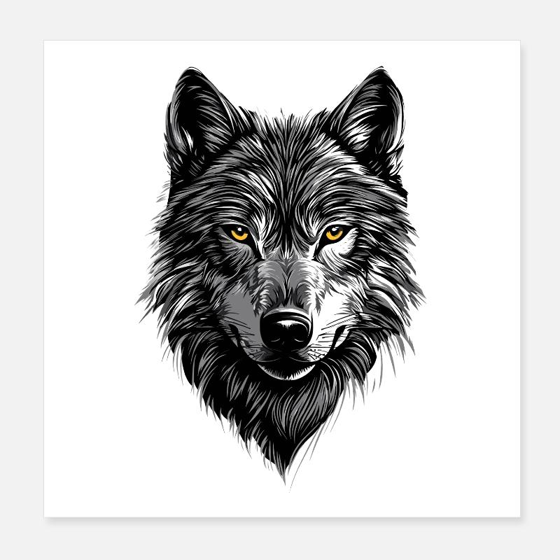 Wolf Liebe Wölfe Wolfsrudel Wolfshund Wilder Wolf Poster 20x20 cm