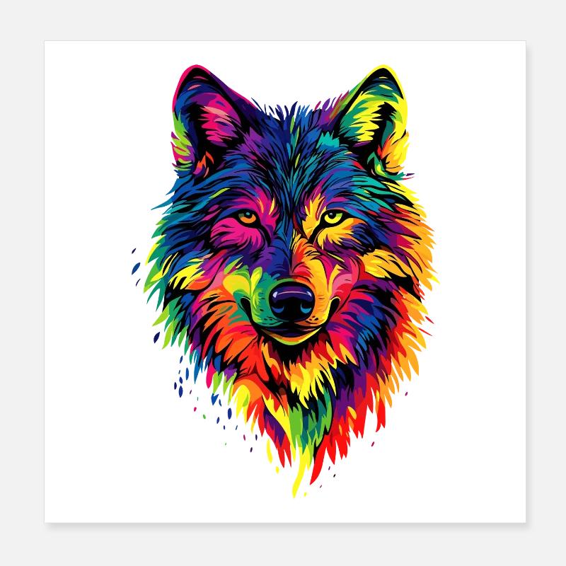 Wolf Love Wolves Wolf Pack Wolfhound Wild Wolf Poster 20 x 20 cm