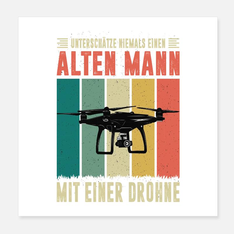 Accessoires de pilote de drone Drone Pilote de drone Cadeau Poster 20 x 20 cm