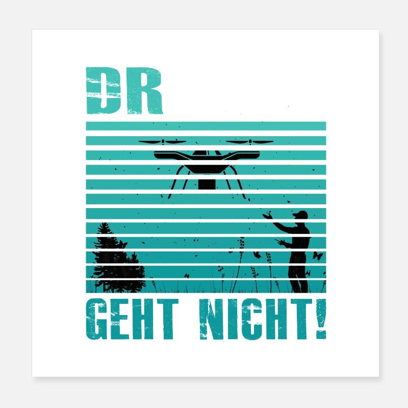 Accessoires de pilote de drone Drone Pilote de drone Cadeau Poster 20 x 20 cm