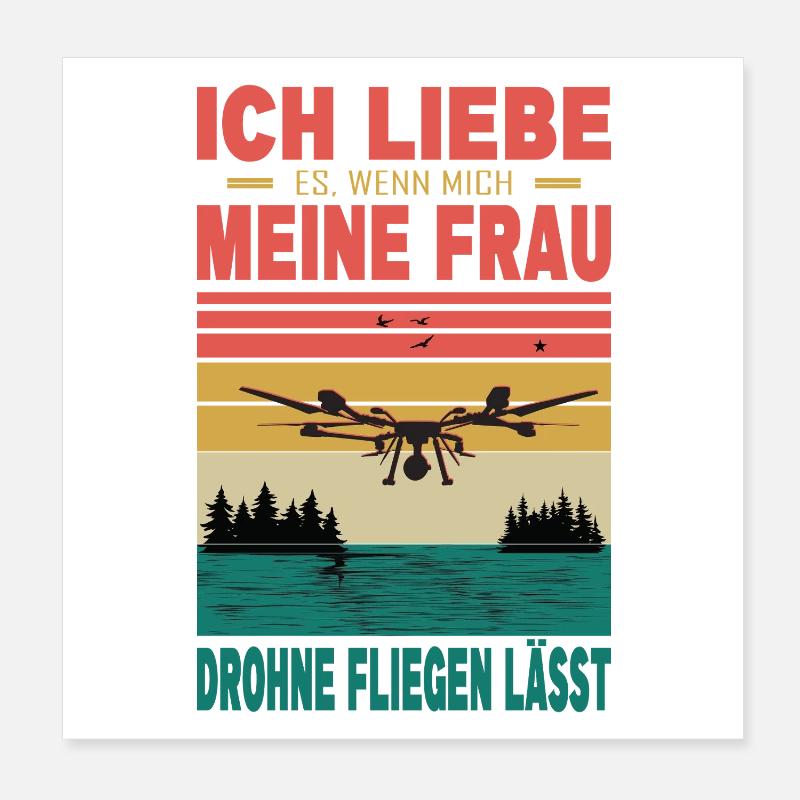 Drone Pilot Accessories Drone Pilot Drone Gift Poster 8" x 8" (20x20 cm)