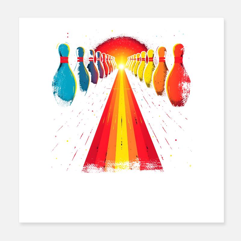 Bowlingbahn Design Poster 20x20 cm